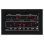 Ajanta Quartz Digital LED Plastic  Wall Clock (34 cm x 20 cm x 4 cm, Black)