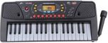 GM Enterprises 37 Keyboard Musical Electronic Piano with Mic-black(Black)