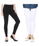 FashGlam Women Premium Ankle Length Leggings - Combo - Black,White