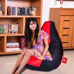 Comfy Bean Bags CMFY1164 XXL Bean Bag with Beans (Black and Red)