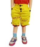 Ad & Av Yellow Cotton Blend Shorts