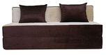 Adorn India Easy Three Seater Sofa cum Bed (Brown and Gold)