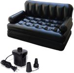 KSC Airsofa cum Bed PVC 3 Seater Inflatable Sofa(Color - Black)