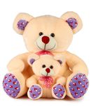Deals India Cream mother and Baby Teddy Bear - 45 cm