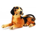 Tickles Brown,Black Sitting Dog Stuffed Soft Plush Toy 28 Cm