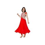 Red Georgette semi stiched suit