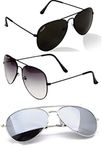 Younky Aviator Unisex Sunglasses Combo (Set of 3)( SETOF-3-006|55|Multicolour)