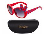 Amour Oval Sunglass With Red Frame {16-C}