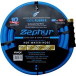 Zephyr Next-Gen Rubber Garden Hose - Ultra-Light Yet Super-Strong - 1/2 X 50 (15M) W/ 10 Year Warranty - With Brass En