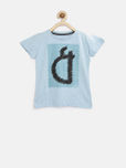 Gini & Jony Boys Blue Printed T-shirt