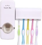 Saleh Automatic Toothpaste Dispense Plastic Toothbrush Holder(White, Wall Mount)