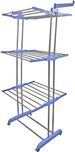 Brecken Paul Stainless Steel, Polypropylene Floor Cloth Dryer Stand(Steel, Blue)