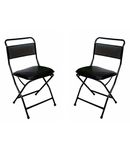 MBTC Low Back Cushion Folding Chair Set of 2(Black)