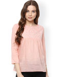 The Vanca Women Peach Solid Regular Top