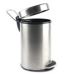 King Traders - Stainless Steel Plain Pedal Dustbin/ Plain Pedal Garbage Bin with Plastic Bucket- - 7 litre (8x12)
