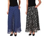 2DAY Women Butterfly Print and Polka Parallel Plazzo(Pack of 2) (2DE PCK2 GP 2.2-$P_Multicolor_32)