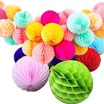 Gifts Online Honeycomb Party Decoration Balls - Multicolour 10 Inchs (Set Of 3)