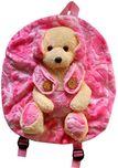 Richy Toys Dog Cute Soft Toy School Bag For Kids, Travelling Carry Picnic Teddy Bag (Pink)