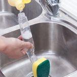 HOME CUBE 1 Pc Kitchen Sink Dish Soap Dispensing Brush and Cleaning Scrubber.