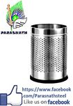 Parasnath Stainless Steel Perforated Round Dustbin, 6L (7 X 11 In)(Silver)