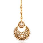 Adiva White Pearl Mang Tikka For Women