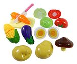 Toyshine Realistic Sliceable 10 Pcs Vegetables Cutting Play Toy Set, Can Be Cut in 2 Parts
