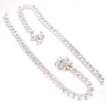 Jewar Mandi Jewar Kundan Ad Jade Silver Plated Anklet For Women