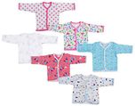 FARETO new Born cute prints Hosiery baby full sleves shirt set pack of 6 pcs (0-6 month)(Assorted)