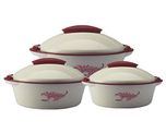 Milton Crisp Deluxe Casserole Set, 3,Pieces, Orange ,(EC-THF-FTK-0022_Orange)