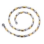 Nakabh Silver Gold Two Tone Italian Stainless Steel Chain Necklace For Men Boys