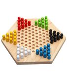 Generic Traditional Hexagon Wooden Chinese Checkers Family Game Set