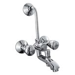 Hindware F100022 Contessa 3-in-1 Wall Mixer with Provision for Over Head and Hand Shower and 115mm Bend Pipe (Chrome)
