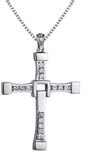Caratcube Fast And Furious Vin Diesel Inspired Cross Shape White Gold Crystal Alloy Pendant