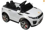 BAYBEE Range Rover Battery Operated Car with Dual Battery, Dual Motor, Pull along Trolley (White)