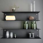 Metal Style Mild Steel Wall Shelf - (18x5x5 LxBxH inches, Black)