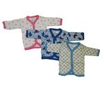 NammaBaby Cotton Front Open Full Sleeves vest- Tshirt -MULTI CUTE Set Of 3 (0-3 months)