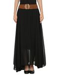 My Swag Georgette A-Line Casual Women Skirt (Black, Free Size)