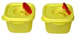 Tupperware Crystal Wave Mini Square Plastic Bowl Set, 2-Pieces, Yellow