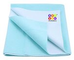 Bey Bee Quick Dry Waterproof Reusable Underpads/Crib Sheet/Cot Mat/Bassinet Mat (Small, Sea Blue)