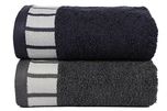 Trident 550 GSM Extra Large Egyption Cotton 2 Pcs Hand Towels , 50 X 70 Cm.- Blue & Grey
