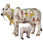 Kamdhenu Cow Figurine by Sublime Exports (White, 26 x 10 x 21 cm)