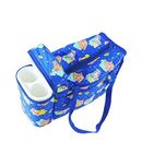 N&M Multi Purpose Baby Diaper Mother Bag With 2 Bottle Holders - (Dark Blue) - Assorted Prints