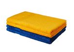 Amazon Brand - Solimo 100% Cotton 4 Piece Hand Towel Set, 500 GSM (Iris Blue and Sunshine Yellow)
