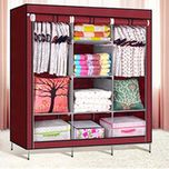 Shree Shyam Kripa_FOLDING WARDROBE ALMIRAH NON WOVEN FABRIC A-2 LIGHT AND TRENDY Brown Color