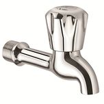 TNL PENTA Long Body Nose Quarter Turn Brass Bib Cock Pure Brass Bib Tap Bathroom Tap Washing Tap Kitchen Sink Tap(Chrome Finish)