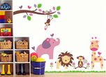 UberLyfe Jungle Theme Wall Sticker Size 4 (Wall Covering Area: 100cm x 120cm) - WS-000100