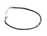Gurjari Black Thread Leather Anklet For Girls