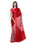 Saree mall Maroon & White Crepe Printed Saree