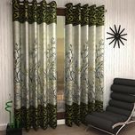 Home Sizzler 2 Piece Eyelet Polyester Door Curtain Set - 7ft, Green
