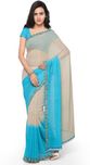 Anand Sarees Faux Georgette Saree (Green/Multicolour)